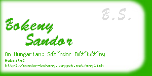 bokeny sandor business card